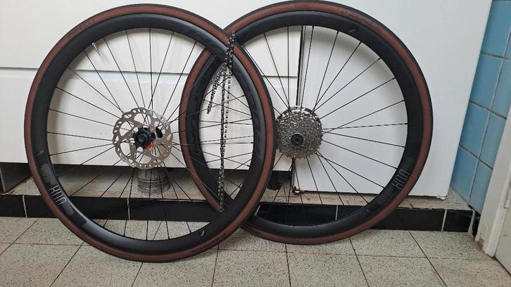 Paire de roues FULCRUM ,disques, cassette,chaine,pneus,....., Vélos & Vélomoteurs, Vélos Pièces, Comme neuf, Vélo de course, Enlèvement