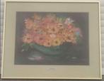 Huile encadré fleurs signe g meysmans, Antiquités & Art, Enlèvement ou Envoi