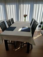 HOUTEN TAFEL MET 6 STOELEN, Huis en Inrichting, Ophalen, Gebruikt, 100 tot 150 cm, 50 tot 75 cm
