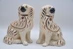 Staffordshire - porcelein hondjes - groot - wit bruin, Ophalen of Verzenden