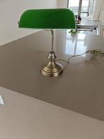 Klassieke bankierslamp – groene kap & messing voet, Huis en Inrichting, Ophalen, Zo goed als nieuw