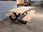 Douglas picknicktafel/kinderpicknick met zwart stalen poten, Tuin en Terras, Picknicktafels, Ophalen, Nieuw, Staal