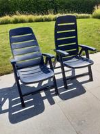 2 blauwe tuinstoelen, Tuin en Terras, Ophalen