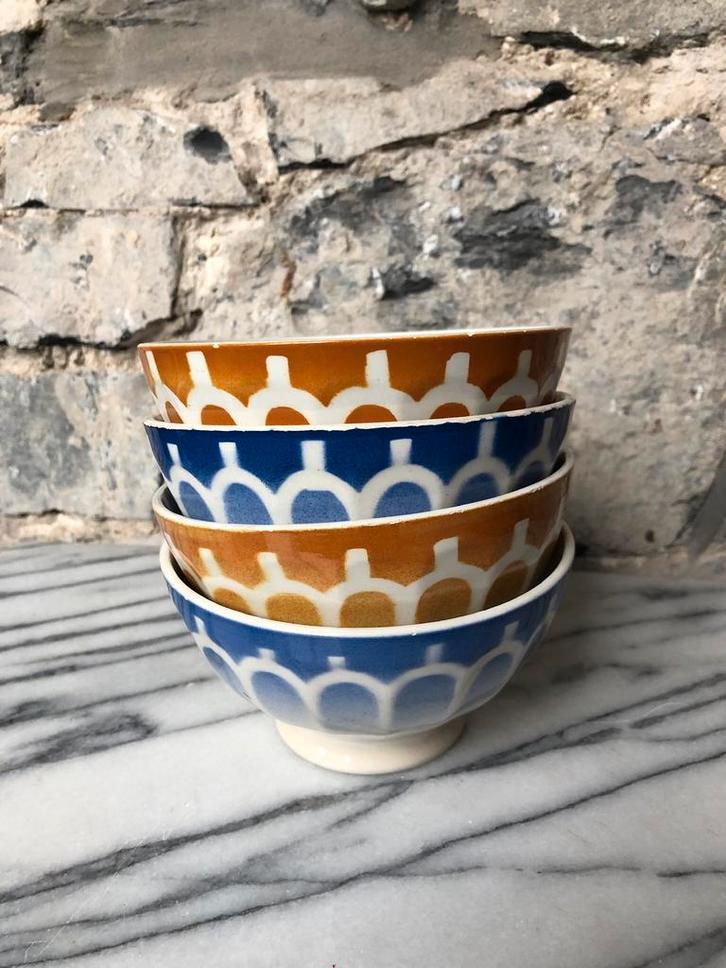 4 oude kommetjes Digoin Sarreguemines, Antiek en Kunst, Antiek | Servies los, Ophalen of Verzenden