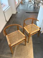Houten eetkamerstoel met gevlochten zitting, Huis en Inrichting, Ophalen, Zo goed als nieuw