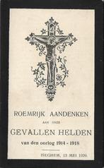 Bidprentje GEVALLEN HELDEN oorlog 1914-1918 ISEGHEM, Verzamelen, Bidprentjes en Rouwkaarten, Ophalen of Verzenden, Bidprentje