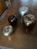 4 decoratieve appels - metallic kleur, Comme neuf, Enlèvement ou Envoi