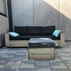 Tuinset 3 plaatsen, loungepoef//tafeltje en grote parasol, Tuin en Terras, Ophalen, Gebruikt, Loungeset