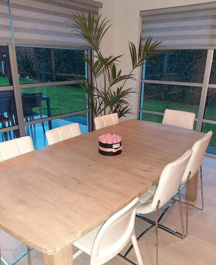 Set van 6 stoelen, Huis en Inrichting, Stoelen, Zo goed als nieuw, Vijf, Zes of meer stoelen, Leer, Wit, Ophalen