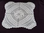 Vintage sierkussenbekleding. Kunstbreiwerk., Ophalen of Verzenden, Wit
