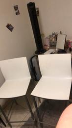 Witte barstoelen, Huis en Inrichting, Ophalen, Kunststof, Gebruikt, Twee