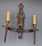 Hand gemaakte Gothic Revival ridder, tempelier, lamp, 2st, Antiek en Kunst, Ophalen of Verzenden