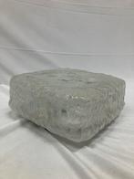 Vintage ijsglas vierkante plafondlamp jaren 70 design, Enlèvement ou Envoi, Utilisé