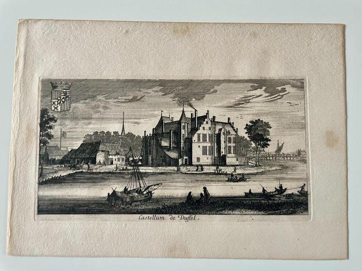 Laat 17de eeuwse ets Castellum de Duffel J.Le Roy 1698, Antiek en Kunst, Kunst | Etsen en Gravures, Ophalen of Verzenden
