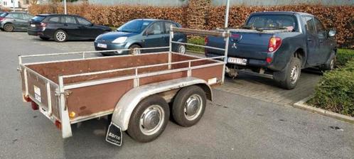 Geremde aanhangwagen dubbelas met documenten, Auto diversen, Aanhangers en Bagagewagens, Zo goed als nieuw, Ophalen