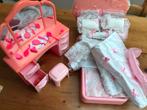 Barbie roze vintage bed ( 1986) zonder kaptafel, Ophalen of Verzenden