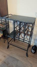 Wijnrek / bar met groen marmer blad, Ophalen, Gebruikt, 15 tot 25 flessen, Metaal