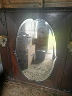 Prachtige oude spiegel met geslepen glas, Ophalen, Rechthoekig, 100 tot 150 cm, 100 tot 150 cm