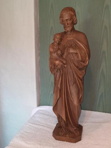 oud groot houten Heilige beeld, jaren 1800-1900