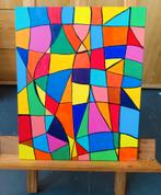 3  Peintures acryliques sur toile, colorées, Ophalen of Verzenden