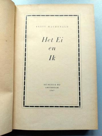 L'œuf et moi de Betty Macdonald, Enlèvement ou Envoi, Comme neuf, Betty Mac Donald, Amérique