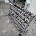 Chroom Dumbells Set  met opberg rack, Sport en Fitness, Fitnessmaterialen, Ophalen