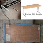 Rechthoekig bureau 160x80x72cm cm staal/beukenhout, Ophalen, In hoogte verstelbaar, Zo goed als nieuw, Bureau