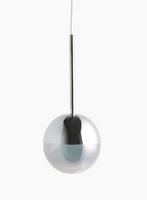 2 kleine bollen metalen hanglampen, Ophalen, Gebruikt, Glas, 75 cm of meer