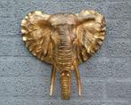Mooie zwart-goud olifantenkop wandornament, prachtig!!, Ophalen of Verzenden