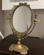 Miroir rotatif ovale ancien doré sur pied, Ophalen, Ovaal