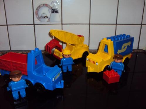 duplo,set van 3 vintage, retro trucks waaronder 2632 Contain, Enfants & Bébés, Jouets | Duplo & Lego, Duplo, Enlèvement ou Envoi