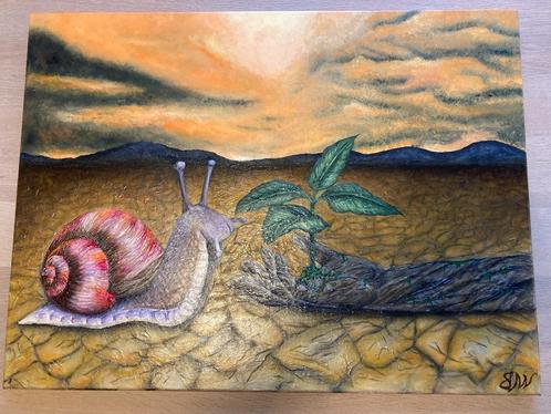 Hope after humanity's destruction of the planet, Antiek en Kunst, Kunst | Schilderijen | Abstract, Ophalen of Verzenden