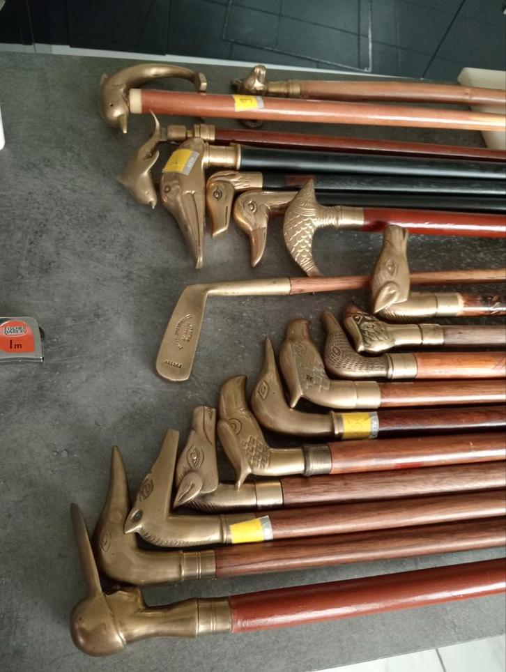 Canne pommeau en laiton massif, Divers, Bâtons de marche, Enlèvement ou Envoi