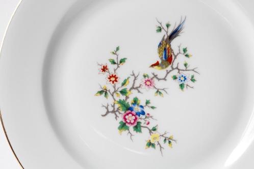 Limoges servies van 85 stuks met paradijsvogelmotief, Huis en Inrichting, Keuken | Servies, Zo goed als nieuw, Compleet servies