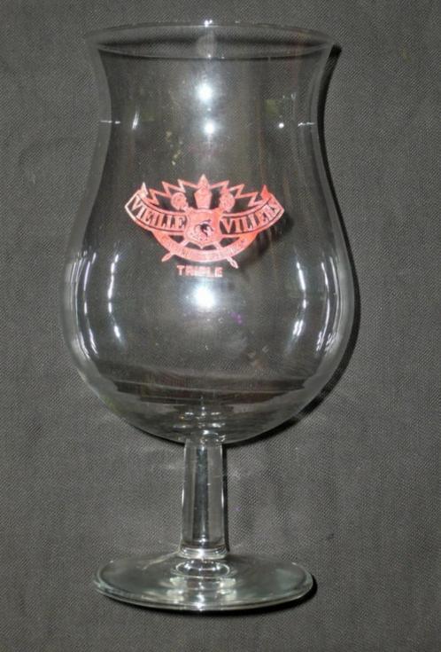 BROUWERIJ HUYGHE, MELLE BIERGLAS VIEILLE VILLERS TRIPLE, Verzamelen, Biermerken, Gebruikt, Glas of Glazen, Overige merken, Ophalen of Verzenden
