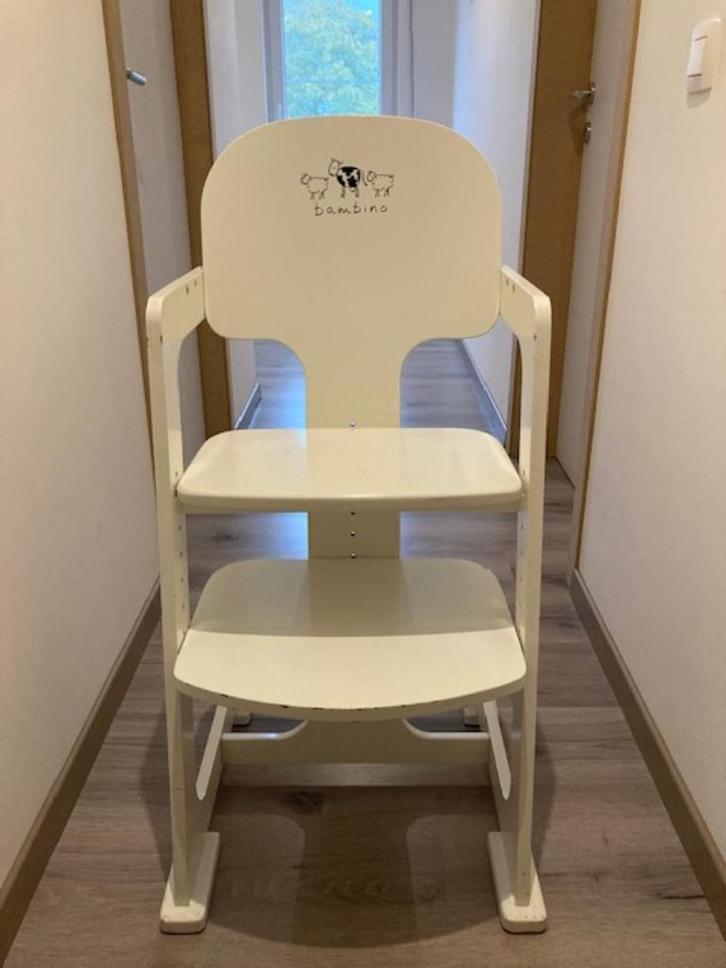 Houten kinderstoel bambino mét eetblad, Kinderen en Baby's, Kinderstoelen, Gebruikt, Meegroeistoel, Aanschuifbaar, Afneembaar eetblad