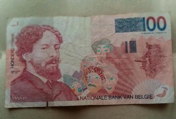 Bankbiljet 100 Belgische frank, nr. 13604128563, beschikbaar voor biedingen