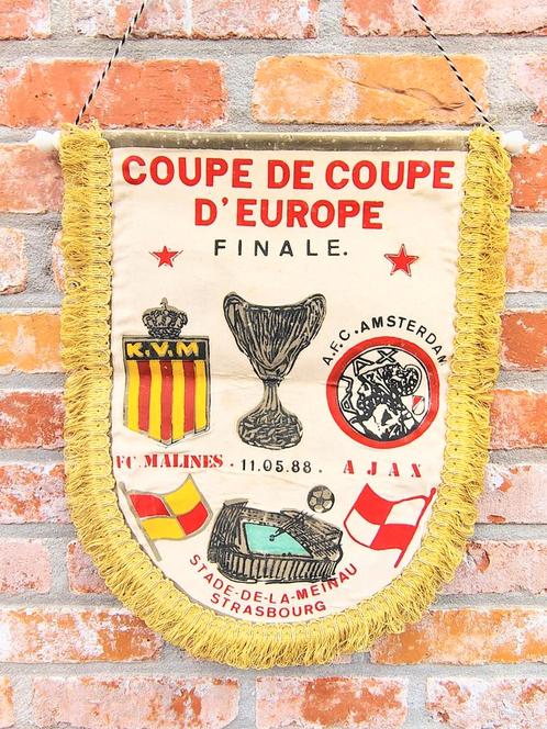KV Mechelen Ajax Amsterdam 1988 finale unieke vintage wimpel, Verzamelen, Sportartikelen en Voetbal, Zo goed als nieuw, Spel, Ophalen of Verzenden
