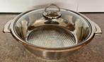 Kookpot met glazen deksel 28cm, Ophalen of Verzenden, Zo goed als nieuw, Inox, Kookpan of Snelkookpan