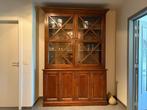 Massieve vitrinekast in donker hout – 160 x 237 x 50 cm, Ophalen, 200 cm of meer, 150 tot 200 cm, 25 tot 50 cm