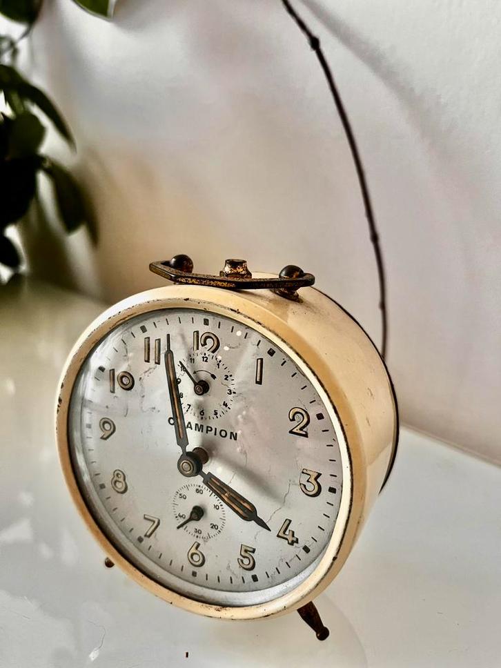 Champion wekker vintage jaren 50tig., Antiek en Kunst, Antiek | Klokken, Ophalen of Verzenden