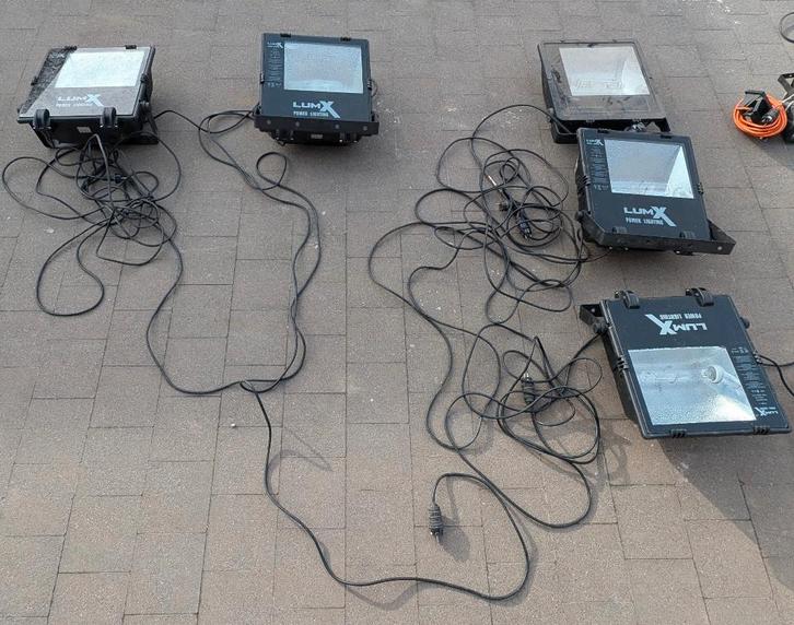 5 Metaal halide terreinverlichting, Doe-het-zelf en Bouw, Bouwverlichting, Gebruikt, Lamp met armatuur, 200 tot 500 watt, Ophalen