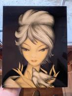 Fille avec oiseau - années 70 - peinture, Enlèvement ou Envoi