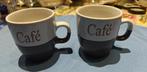 mokka tasjes 2 stuks Siaki  bruin/wit, Huis en Inrichting, Keuken | Servies, Keramiek, Nieuw, Ophalen of Verzenden, Overige stijlen