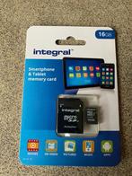 Geheugenkaartje micro SD Integral 16gb (+adapter), Audio, Tv en Foto, Foto | Geheugenkaarten, Ophalen of Verzenden, Nieuw, SD