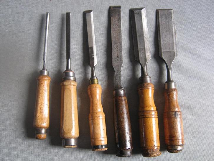 OUD GEREEDSCHAP HOUTEN BEITELS, Antiek en Kunst, Antiek | Gereedschap en Instrumenten, Ophalen of Verzenden