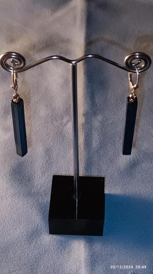 Sterling zilveren oorbellen met blauwe amber, Handtassen en Accessoires, Oorbellen, Nieuw, Hangers, Zilver, Blauw, Met edelsteen