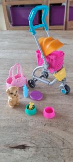 Hond van barbie in poppenkoets met accessoires, Ophalen, Zo goed als nieuw, Barbie