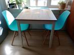 Tafeltje met 2 kuipstoelen, Huis en Inrichting, Tafels | Eettafels, Ophalen, 50 tot 100 cm, Scandi, 50 tot 100 cm