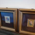 2 stuks miniatuur Lithografie vintage 23k reproductie, Enlèvement ou Envoi